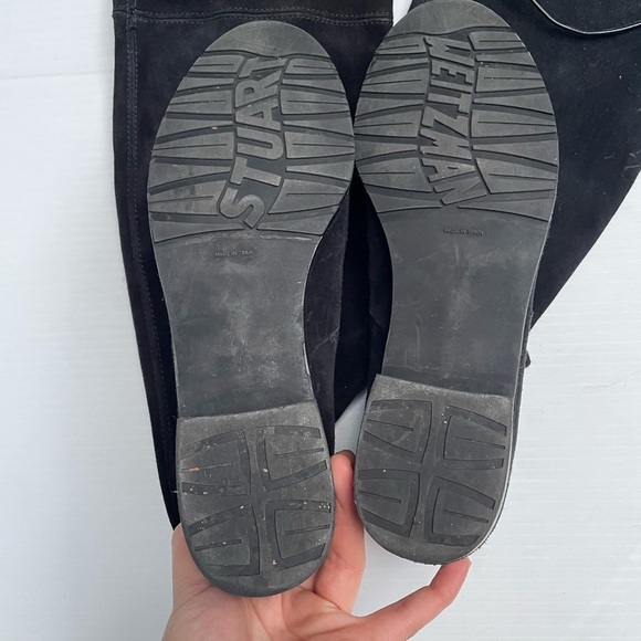 Stuart Weitzman OTK Lowland Boots Shoes Suede Over the Knee Black - Picture 10 of 16